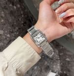 Cartier France Tank  25*20/30*25MM Silver Bracelet Women Watch